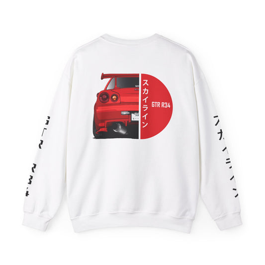 Premium JDM GTR R34 Skyline Sweatshirt Rising Sun